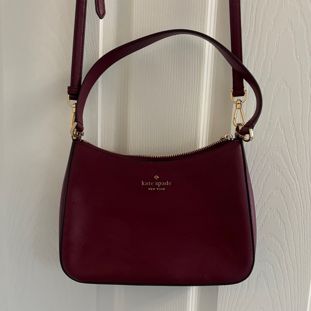 Kate Spade saffiano leather Madison convertible in BlackBerry Preserves